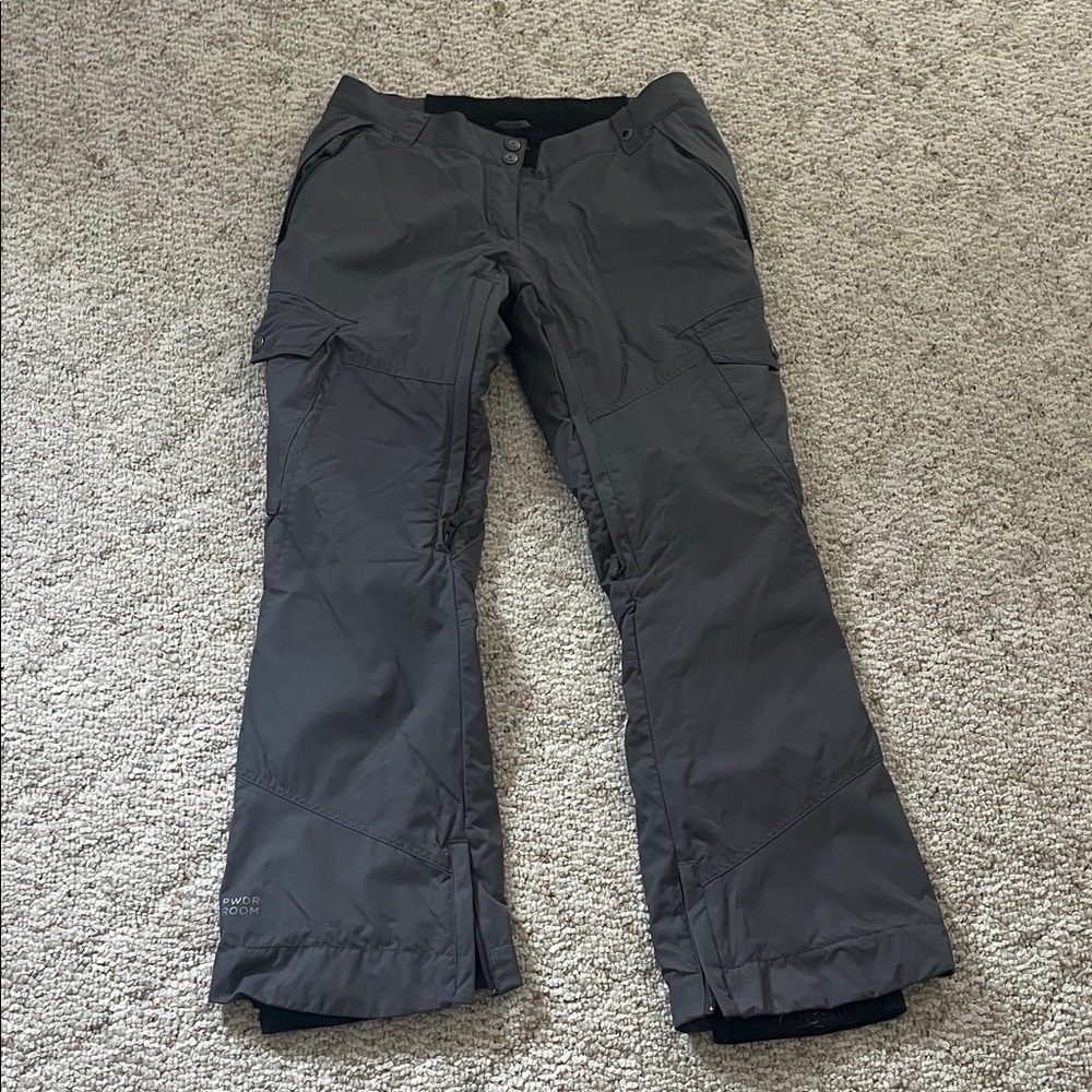 Women's Dark Gray Cargo Snow Pants